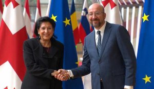 Le président du Conseil européen Michel accueille la présidente géorgienne Zourabichvili