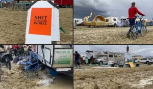 Des milliers de festivaliers piégés par la boue au festival américain Burning Man