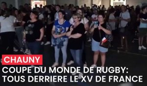Coupe du monde de rugby: les supporters derrière le XV de France à Chauny