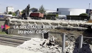 La spectaculaire destruction du pont Croncels a débuté ce 8 mai
