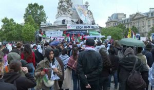 Manifestation propalestinienne place de la République à Paris