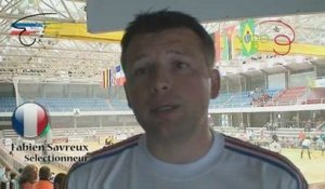 RINK HOCKEY - CHAMPIONNAT DU MONDE : Interview F. Savreux  France / Angleterre