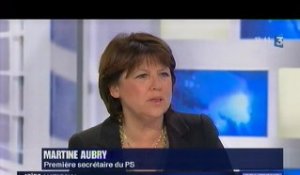 Martine Aubry au journal national de France 3