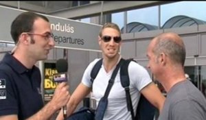 Interview d'Alain Bernard à l'aéroport de Budapest