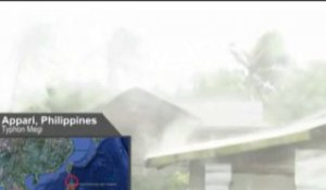 Le typhon Megi touche actuellement les Philippines