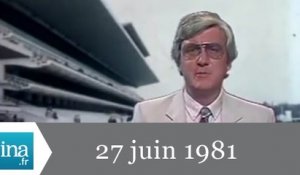 20h Antenne 2 du 27 juin 1981 - Annulation du tiercé - Archive INA