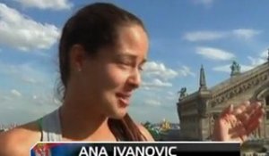 Tennis: Ivanovic and Tsonga play minature Tennis