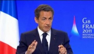 G8  :  conférence finale de N.Sarkozy