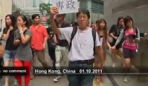 Des hong-kongais manifestent le jour de la... - no comment