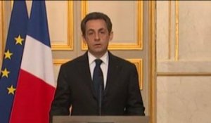 Déclaration de N. Sarkozy à la presse à l'Elysée