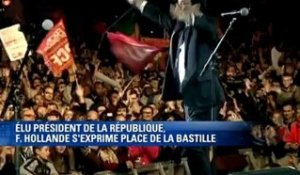 François Hollande fête sa victoire place de la Bastille