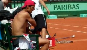 Rafael Nadal's 1st practice at Roland Garros in 2012