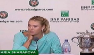 Roland Garros, Finale – Sharapova : “Moment le plus spécial”