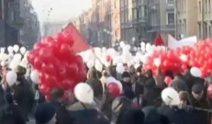 Manifestations à St Petersbourg pour la liberté...