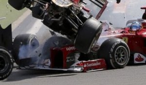 Accident de Grojean au GP Belgique Formule 1 [HD]