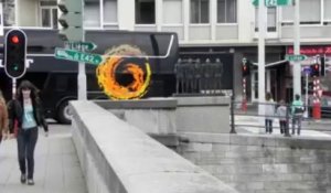 Le feu rouge du Pont Baudouin à Huy