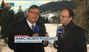Davos 2013 : Mario Moretti Polegato, président-fondateur de Geox 25/01 - BFM Le Grand Journal 3/4