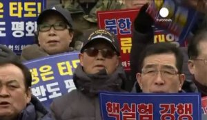 Manifestations à Séoul contre l'imminence d'un essai...