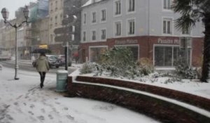 Tempête de neige à Cherbourg