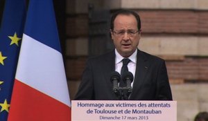 Discours du président de la République en hommage aux victimes des attentats de Toulouse et de Montauban