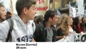 Des centaines de lycéens chypriotes manifestent contre la troïka