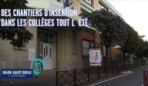 Visite des chantiers d'été au collège Marais-de-Villier à Montreuil le 27 août 2013.