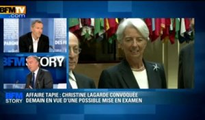 BFM STORY: Affaire Tapie, Christine Lagarde convoquée demain en vue d'une possible mise en examen - 22/05