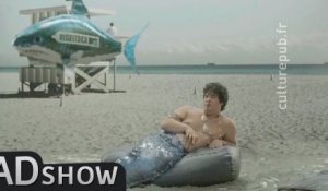 Horny male mermaid wants sex on the beach
