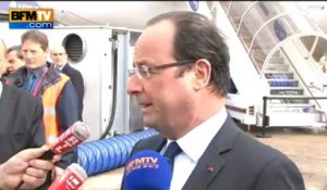 Hollande a fait son arrivée au salon du Bourget à bord de l'A400M - 21/06