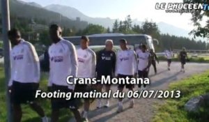 Le footing matinal des Olympiens à Crans-Montana