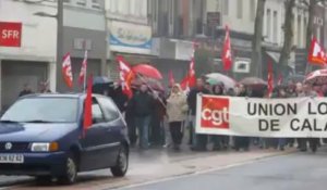 Manifestation à Calais contre l'accord national interprofessionnel