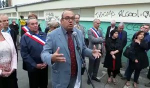 Manifestation de soutien au maire de Marly Fabien Thiémé après les tags injurieux
