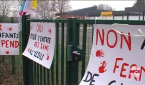 Grève à l'école maternelle Henri Grenier à Saint-Nicolas-Lez-Arras