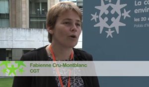 Conférence environnementale 2013 : Itw de Fabienne Cru-Montblanc de la CGT