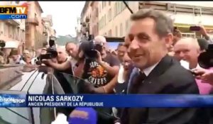 Conférence et bain de foule pour Nicolas Sarkozy sur la côte d'Azur - 27/09