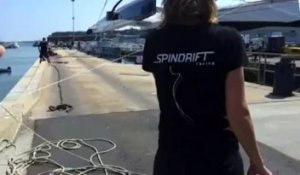 Lorient : mise à l'eau du Spindrift 2