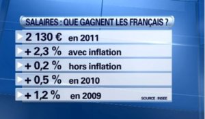Le salaire moyen des Français est resté stable depuis 2011- 31/10/13