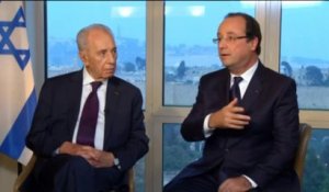 Interview de François Hollande et Shimon Peres par Ruth Elkrief