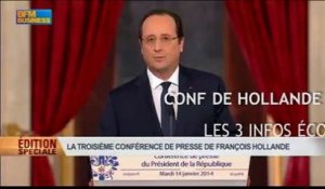 Conférence de Hollande: Les 3 infos éco - 14/01