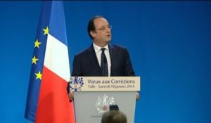 Hollande est chaleureusement accueilli à Tulle en Corrèze