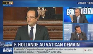 BFM Story: Jean-Frédéric Poisson conteste la récupération politique de la visite de François Hollande au Vatican - 23/01