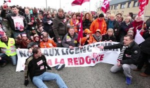 Manifestation des salariés de la Redoute à Roubaix