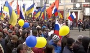 Manifestations à Moscou à la veille du référendum en Crimée