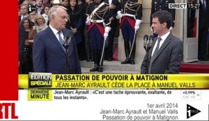 VIDÉO - Remaniement : la passation de pouvoir entre Jean-Marc Ayrault et Manuel Valls