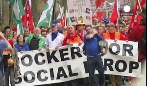 Affrontements lors de la manifestation contre l'austérité à Bruxelles