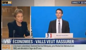 Le Soir BFM: Plan d'économies: Manuel Valls veut rassurer sa gauche - 17/04 3/7