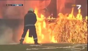 CRAZY: Stadium on fire at Bulgarian Cup Final 2014