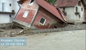 Un village éventré par les inondations en Serbie