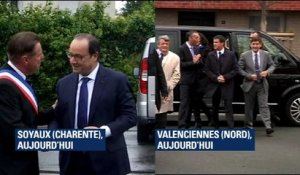 Hollande et Valls: deux déplacements, deux styles