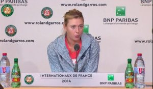 Press conference Maria Sharapova 2014 French Open SF